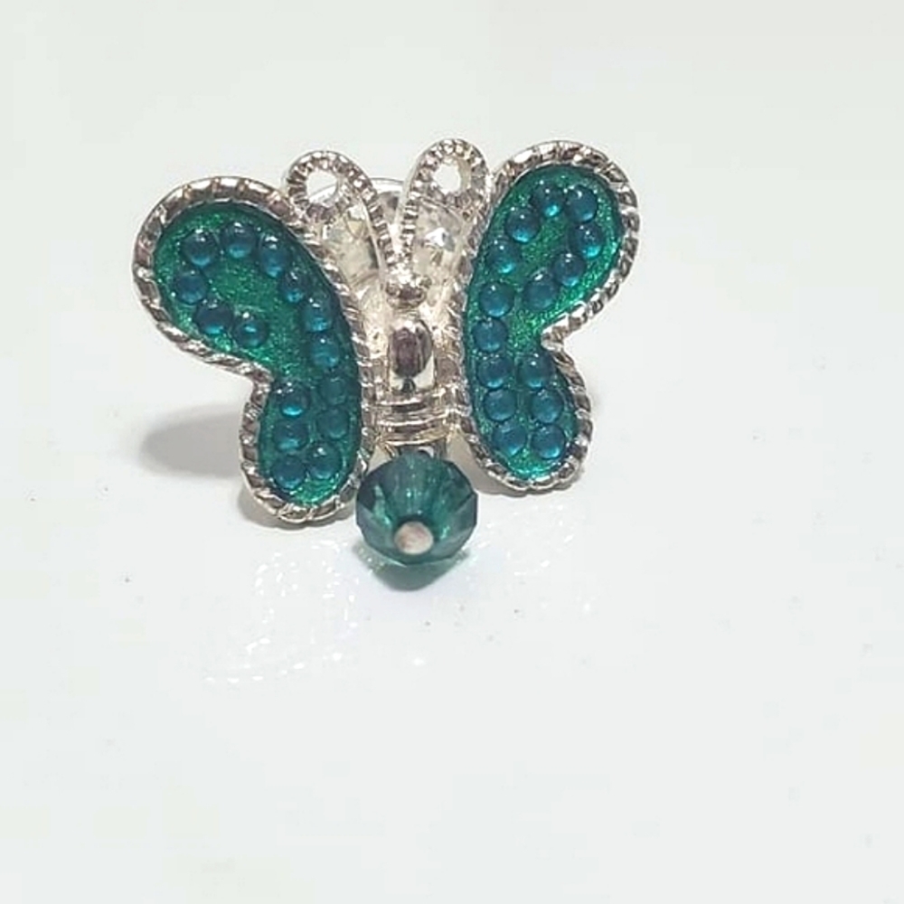 AVON Birthstone Butterfly Lapel Pin Light Green Brooch. 🌴